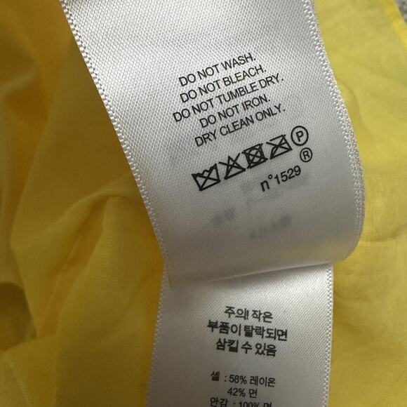 Lauren Ralph Lauren Dress Women 14 Yellow Gingham Tie Waist Tiered Spring Easter - Picture 11 of 15